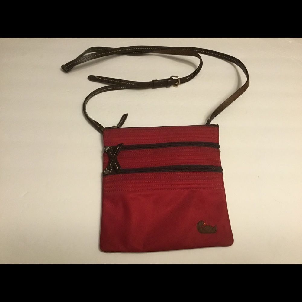 Dooney and Bourke Nylon Crossbody Purse Red